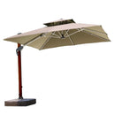 Quitasol Retráctil 3x3 m con Base Color Beige