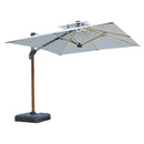 Quitasol Retráctil 3x3 m con Luz LED Solar Color Crema