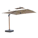 Quitasol Retráctil 3x3 m con Luz LED Solar Color Beige