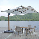 Quitasol Retráctil 3x3 m con Luz LED Solar Color Crema