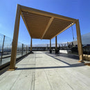 Pérgola Bioclimática 3x4 m LED Solar Color Madera