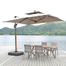 Quitasol Retráctil 3x3 m con Luz LED Solar Color Beige