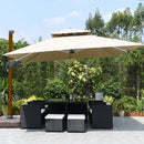 Quitasol Retráctil 3x3 m con Base Color Beige