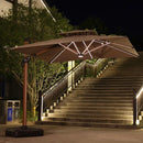 Quitasol Retráctil 3x3 m con Luz LED Solar Color Beige