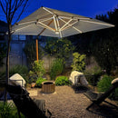 Quitasol Retráctil 3x3 m con Luz LED Solar Color Crema