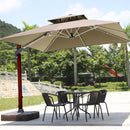 Quitasol Retráctil 3x3 m con Base Color Beige