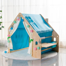 Casa de Juegos para Niños Plegable (Celeste / Con Accesorios)