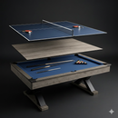 Mesa Multijuego 3 en 1 Premium: Pool y Ping Pong + Comedor