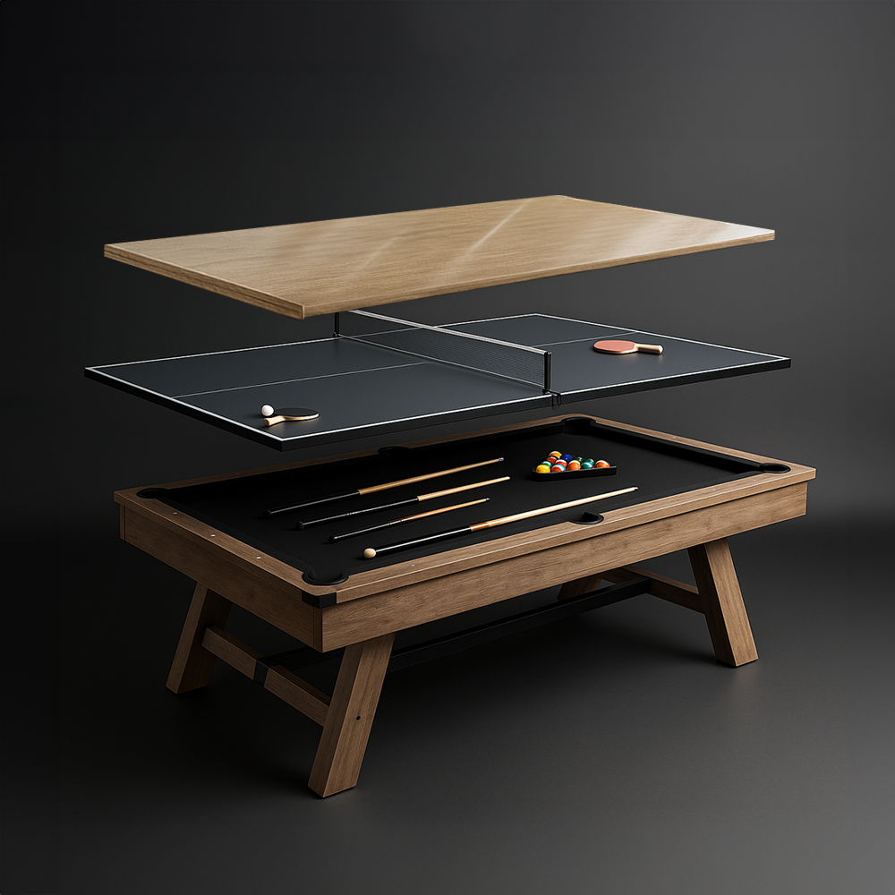 Mesa Multijuego Premium 3 en 1 Negra 2.0