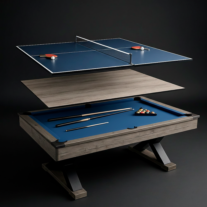 Mesa Multijuego 3 en 1 Premium: Pool y Ping Pong + Comedor