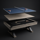 Mesa Multijuego 3 en 1: Pool, Ping Pong y Reunión
