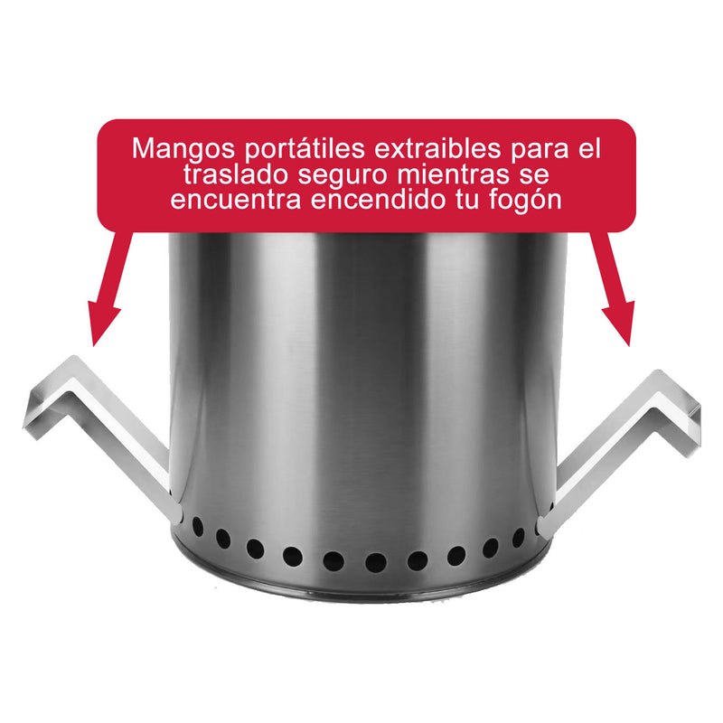 Fogón Brasero SIN HUMO 50 cm (con Mangos Portátiles)